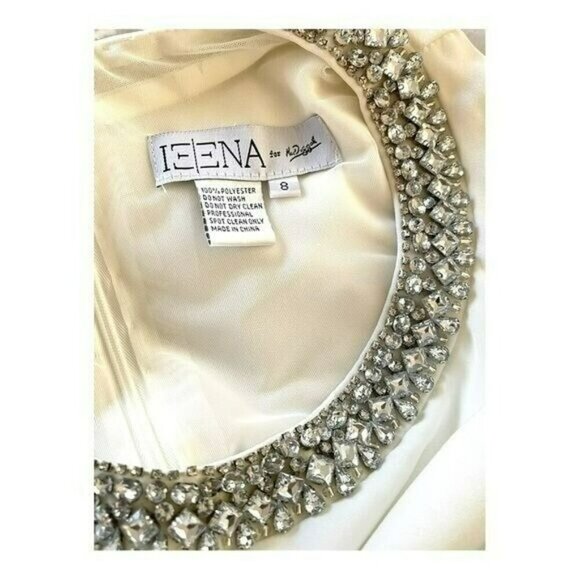 Mac Duggal White Mini Formal Dress Rhinestones Evening Wedding Sheath NWT Sz 8 - Picture 10 of 10